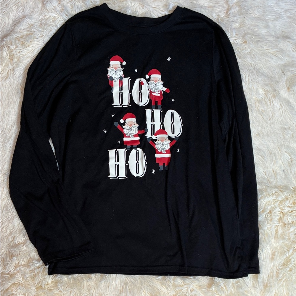 Festive Kids Pajama Top with Santa Design